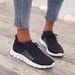 Foreign Trade Large Size Shallow Mouth Thick Spring And Autumn New Women's Breathable Fly Knit Soft Sole Comfortable_vogvips.com
