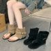 French Style Toe-Clip For Women 2025 Summer New Sandals Slip-On Short Boots Flat Flip-Flops_vogvips.com