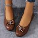 European And American 2026 Spring Fashion New Bowknot Peep-Toe Pointed Toe Wedge Heel Rhinestone Women's Loafers 43_vogvips.com