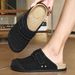 Summer Driving Shoes Slip On Beach Shoes Plus Size Half Length Couple's Closed Toe Slippers_vogvips.com