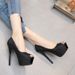 High Rise Women's Shoes In Spring And Autumn Season, Waterproof Platform, Hentian Ultra-high Slim Heel, Fish Mouth_vogvips.com
