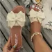 2025 New Fashion Sandals Slides Summer Bow Keep Warm Shoes Women Flat Plus Size Slippers Zapatos De Mujer_vogvips.com