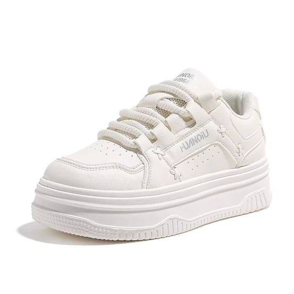 Huanqiu KMJZ1210 Women's White Sneakers Lightweight Casual Shoes With High-Looking Thick-Soled Mesh Insole Versatile And_vogvips.com