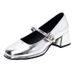 2025 Summer New Small Leather French High Coarse Heels Versatile Silver Shallow Mouth Women's Single Shoes_vogvips.com