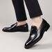 Euro Step New Brogue Carved Casual Slip-On Korean One-Piece Leather British Style Trendy Business Formal Men's Shoes_vogvips.com