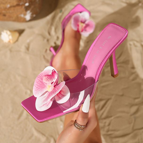 Women’s Shoes Flower Decoration Open Toe High Heel Sandals Women's Summer Outdoor Beach Shoes_vogvips.com