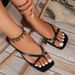 New Clip-toe Beach Holiday Soft Bottom Flat Square Head Women Sandals Slippers_vogvips.com