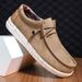Euro Step Spring And Autumn Large Size Sports Loafers Breathable Casual Men's Lightweight Leather Shoes Trendy_vogvips.com