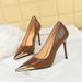 MTX 3739-8 Heels Stiletto Party Women's Shoes Snake Pattern Patent Leather Shallow Mouth Metal Pointed High Heel Pumps_vogvips.com