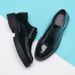 Euro Step Business Formal Leather Shoes Men, Shiny Brogue With Carved Pattern, 10CM Increase, Lace-up Thick Sole, 8CM Height_vogvips.com