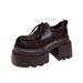 British Casual Small Leather Shoes Women's Big Head Small Comfortable Loafers_vogvips.com