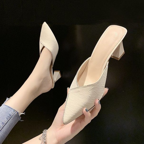 Internet Celebrity Closed-Toe Half Slippers For Women, Fashionable Outdoor Wear, Summer New Style, Fitting Room Pointed_vogvips.com