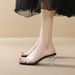 Wearing External Slippers New Summer Thick High Crystal Heels, Exposed Toes, Transparent Heels Women, Sandals, And Flip_vogvips.com
