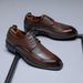 Spring Fashion Business Formal Leather Small Round Toe Casual Men's Lace-up Wedding Retro Derby Shoes 24268-M_vogvips.com