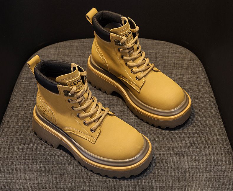 Martin Boots Women's Retro Locomotive Boots Leather-faced Short Tooling Boots British Versatile Women's Boots_vogvips.com