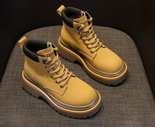 Martin Boots Women's Retro Locomotive Boots Leather-faced Short Tooling Boots British Versatile Women's Boots_vogvips.com