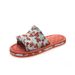 Foreign Trade Home Floral Three-Layer Thickened Pure Cotton Cloth Indoor Wooden Floor Slippers For Women_vogvips.com