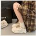STRIDEO Thick-soled Sports And Leisure Shoes Women's Popular Comfortable And Versatile Soft-soled White Shoes Heightening Board Shoes Are Not Tiring_vogvips.com