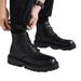European Warm Series Trendy Martin For Men, High Top, Summer And Autumn, British Style, Mid-Top Shoes, Height Increasing, Black Leather Boots_vogvips.com