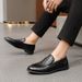 Men's Genuine Leather, Penny Loafers, Men's Business, British Casual Leather Shoes, Sole, Soft Surface, One Foot Kick,_vogvips.com