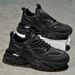 Men's Black Casual Sports Running Shoes Spring New Arrival Chunky Design Thick Sole Versatile Height Increasing_vogvips.com