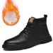 Fleece High-top Martin Boots Men's Casual Polishing Old Retro Tooling Locomotive Boots Snow Men's Shoes_vogvips.com