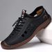 Summer Men's Casual Versatile Sandals, Perforated Wear-resistant Cowhide Comfortable Soft Sole, Breathable Shoes, New_vogvips.com