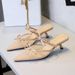 5131-3 Korean-style Lace Half-strap Stiletto Women's Shoes With Pointed Toe, Shallow Cut, Bowknot, Single Strap,_vogvips.com