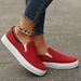 Large Size, Low Cut, Solid Flat Sole Single Shoes For Women's Hoodies, Color Blocking Lazy Skates_vogvips.com