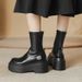Women's Shoes Autumn And Winter Boots Internet Celebrity Thick Soled Platform Elastic Boots Small Height Enhancing Slim Boots Thick Leg Short Boots_vogvips.com