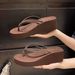 Women's 5cm Flip Flops mid High Heel Platform Sandals Thick Sole Height Increasing Summer Slippers Simple New Style_vogvips.com