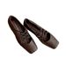 Retro Cross-strap Square-toed Ballet For Women, Pleated Low-cut Height-increasing Pig-nose Versatile Mary Jane Shoes_vogvips.com