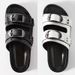 ZA New RA Summer With White Buckle Decoration Thick Slippers For Women Wearing Flat Bottom Riveted Large Women's Shoes_vogvips.com