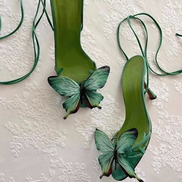 Women's Shoes Thailand Niche Advanced Butterfly Decoration Strap Sexy Stiletto High Heel Sandals_vogvips.com