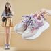 Dad Shoes Female Student Running Sports Leisure Mesh Breathable Heightening Shoes_vogvips.com