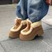Yuqi Same Style Platform Thick Sole Fleece-Lined Snow New Genuine Leather Fur Integrated Height-Increasing Warm Short_vogvips.com