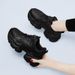 Black Dad Shoes, Women's New Autumn And Winter Thick Soled Fashionable And Versatile, Height Increasing And Velvet Enhancing Small Casual Sports Shoes_vogvips.com