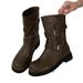 Chunky-Heeled French Retro Distressed Western Cowboy Women, 2026 New Versatile High-Tube Stacked Riding Boots For Women_vogvips.com