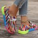 2025 New Plus Size Lace Up Color Low Top For Women, Ethnic Style Graffiti Lazy Canvas Flat Sole Single Shoe_vogvips.com