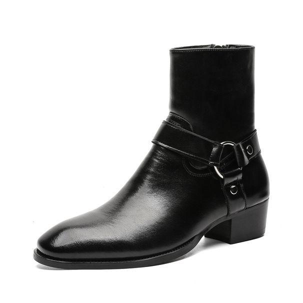 Men's Boots Chelsea Boots Pointed Thick Sole Height Increasing Dress Martin Boots_vogvips.com