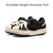 Men's Distressed Canvas Shell Toe Sneakers Invisible Height Increasing Non Slip Wavy Sole Casual Shoes For Street Fashion Daily Walking_vogvips.com