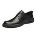 Men's Round Head Leather Shoes Non-slip Men's First-layer Leather Shoes Shallow Mouth Lace-up Leather Shoes_vogvips.com