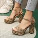 Women S Sandals Waterproof Platform Small Plum Blossom Buckle Super High Heeled_vogvips.com