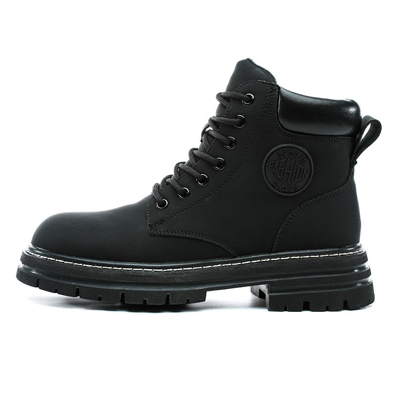 European Warm Series Martin Autumn Winter High-top Motorcycle Leather Outdoor Work Men's Yellow Boots_vogvips.com