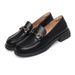 Thick Soled Loafers For Women Spring And Autumn New Soft Leather Black Retro British Style Slip On Shoes_vogvips.com