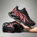 Shoes Men Fashion Athletic Sports Blade Cushioning Sneakers Knit Jogging Trainers Flame Printed Lightweight Running Shoe_vogvips.com