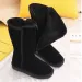 Womens Taupe Faux Suede Shock Absorbing Mid Calf Snow Boots With Fur Lining_vogvips.com