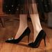 F Rhinestone Square Buckle Stiletto Professional Commuter Elegant Versatile High Heels Women S Shoes_vogvips.com