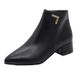 Low Chunky Heel Martin Women 2025 New Korean Style Bare Pointed Toe Short Autumn Winter Women's Boots_vogvips.com