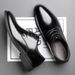 Euro Step Large Size Leather Business Formal Casual Breathable Men's British Pointed Toe Shoes_vogvips.com
